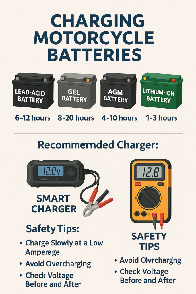 how long does it take to charge motorycle battery