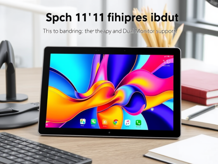11 inch android 14 tablet dual monitor 8000mah fast charging